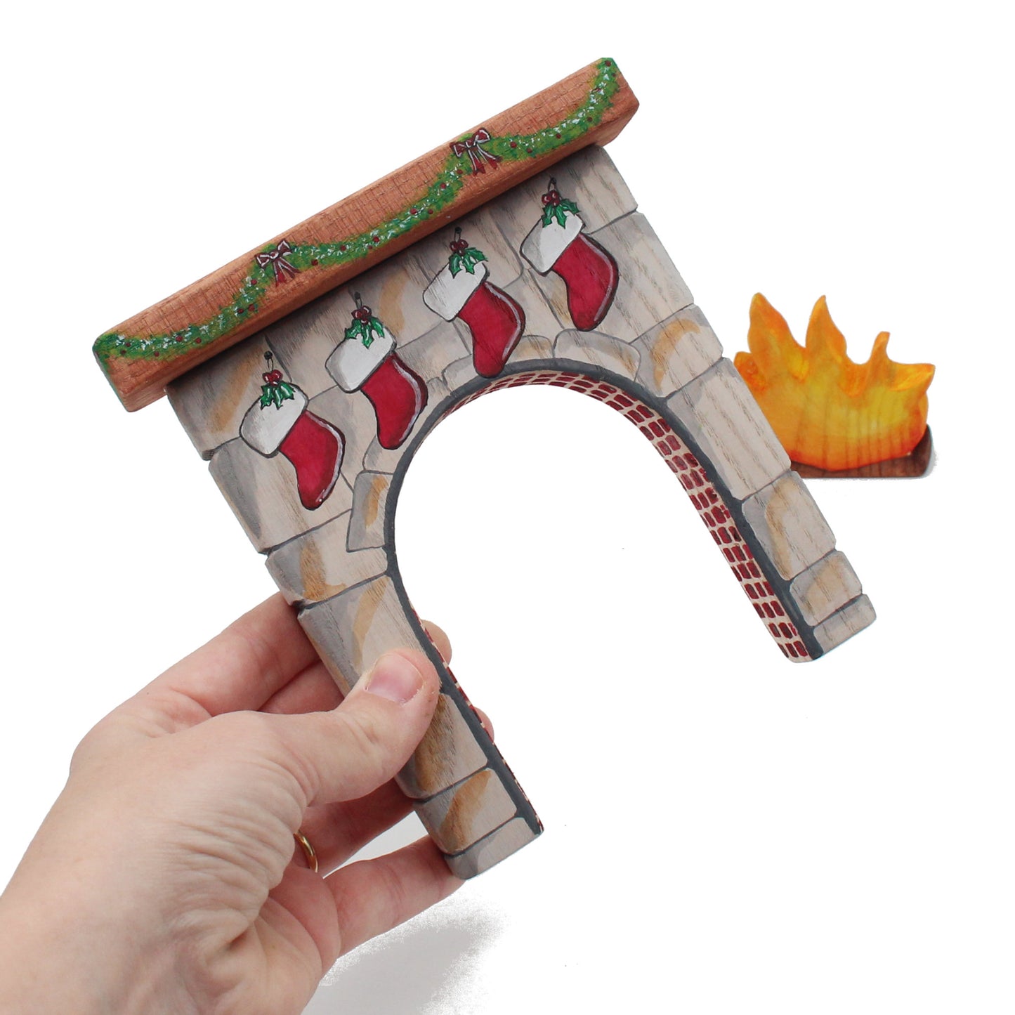 Christmas Fireplace with Stockings