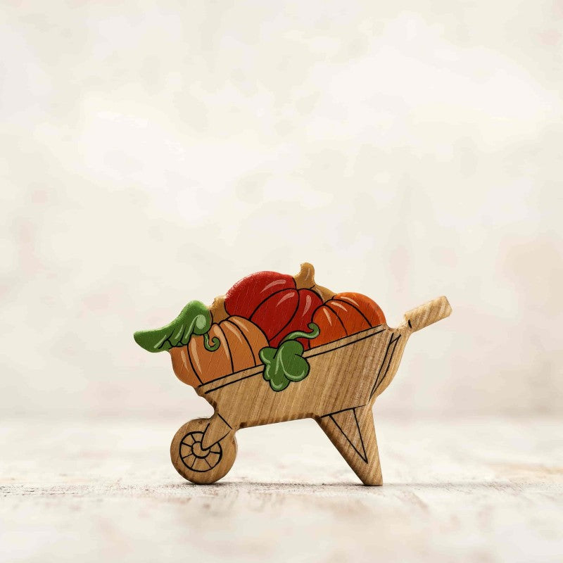 Wheelbarrow with pumpkins