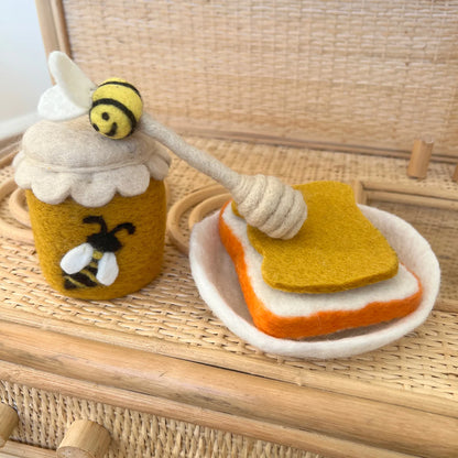 Honey Pot & Dipper with Toast (Set of 4)