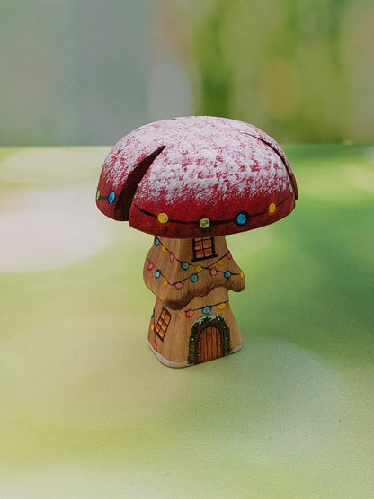 Christmas Miniature Mushroom Houses (Single Stem)