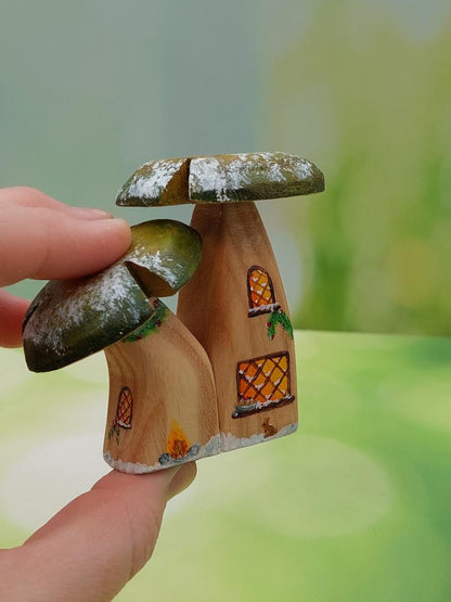 Christmas Miniature Mushroom Houses (Double Stem)
