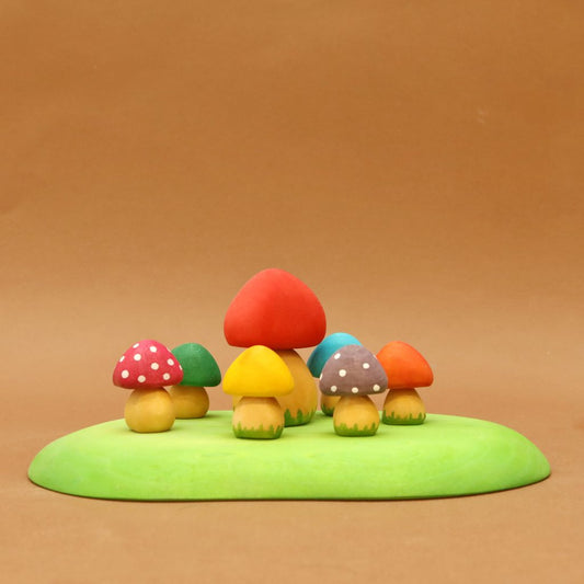 Set of 7 Mushrooms (With Base) *Pre-Order*