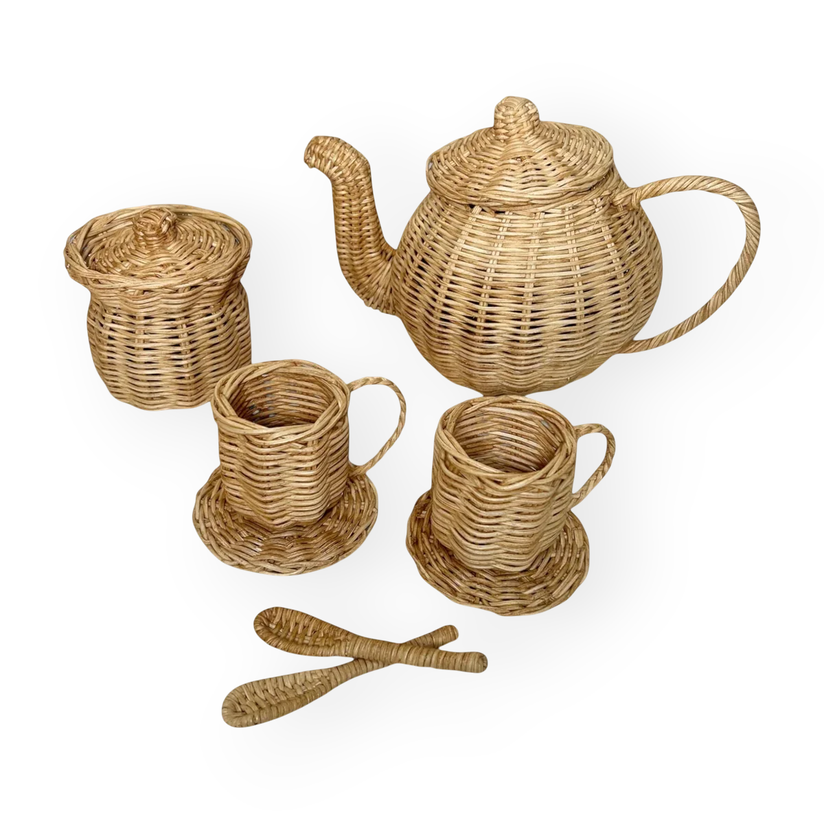 Rattan Tea Set (Set of 8)