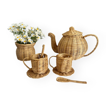 Rattan Tea Set (Set of 8)