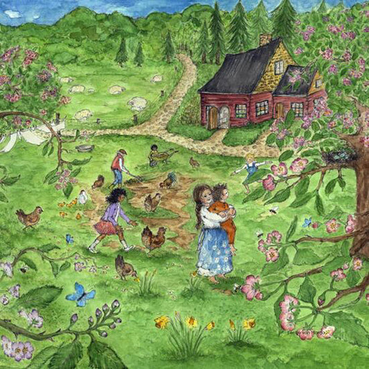 Red Cottage Spring by Eentje Van Margo