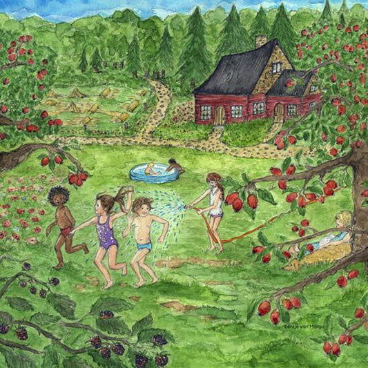 Red Cottage Summer by Eentje Van Margo