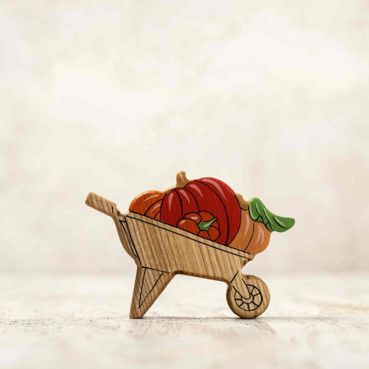 Wheelbarrow with pumpkins